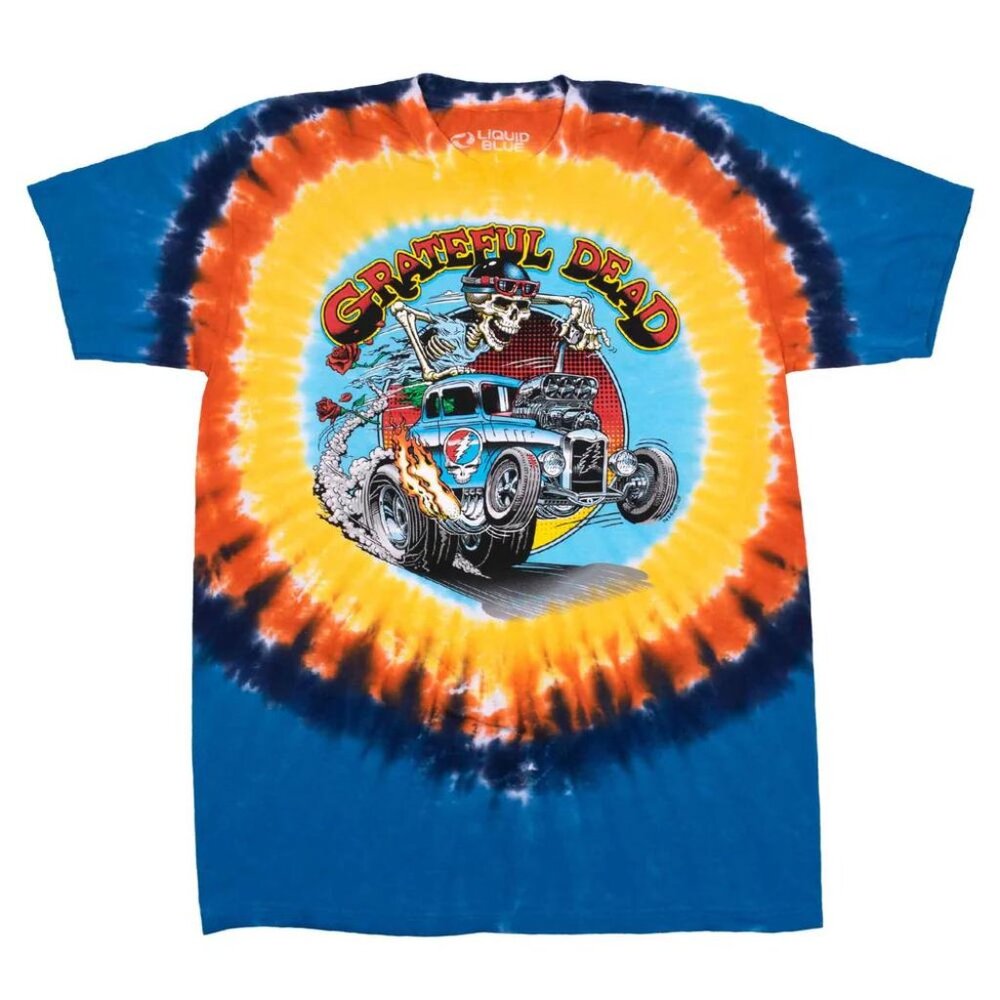 Grateful Dead Steal Your Hot Rod Tie-Dye ~ Liquid Blue ~ Medium ~ Brand New!